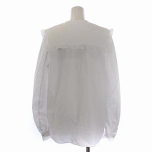 Shinzone 22AW コットン フリル セーラーカラーブラウス シャツ 長袖 レース 36 S 白 ホワイト 22AMSBL02