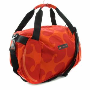 adidas マリメッコ Marimekko ダッフルショルダーバッグ ボストンバッグ ハンドバッグ 2way ナイロン 赤 レッド オレンジ