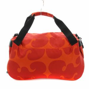adidas マリメッコ Marimekko ダッフルショルダーバッグ ボストンバッグ ハンドバッグ 2way ナイロン 赤 レッド オレンジ