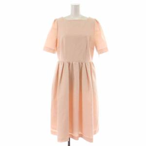 20SS フィット&フレアワンピース ロング スクエアネック 五分袖 38 M ピンク CWFO201025