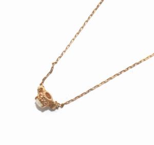 agete ネックレス ピアス 2点セット K10 0.01 ゴールドカラー ジュエリー アクセサリー