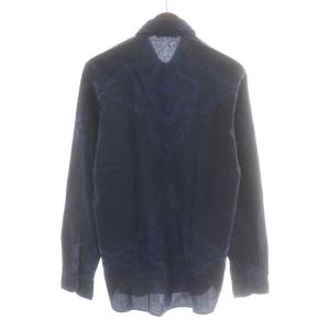 ETRO カジュアルシャツ 長袖 柄 M 紺 ネイビー 青 ブルー