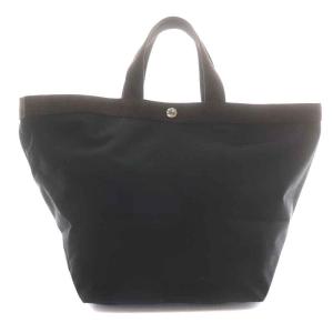 Hervé Chapelier トートバッグ ハンドバッグ 舟形 L 黒 ブラック 茶 ブラウン 725C 09