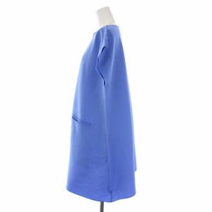 me ISSEY MIYAKE 18SS スクエア 横プリーツ ワンピース ひざ丈 半袖 ドルマンスリーブ 青 ブルー MI82KT561