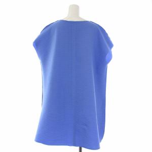 me ISSEY MIYAKE 18SS スクエア 横プリーツ ワンピース ひざ丈 半袖 ドルマンスリーブ 青 ブルー MI82KT561