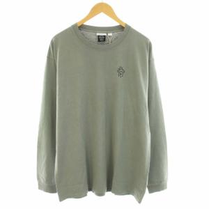 オルウェイズ ALWAYTH Tシャツ カットソー ロンT クルーネック 長袖 ロゴプリント タグ付き XL グレー