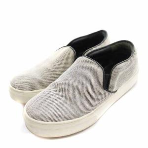CELINE スリッポン 厚底 36 23cm 白 ホワイト 黒 ブラック