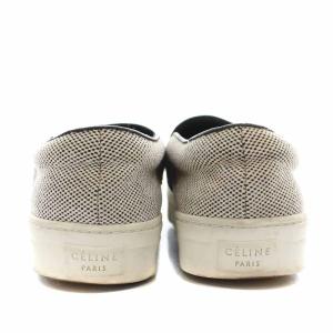 CELINE スリッポン 厚底 36 23cm 白 ホワイト 黒 ブラック