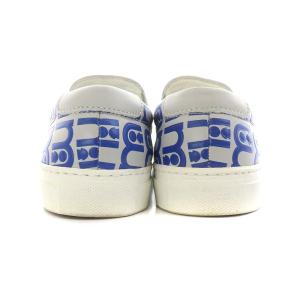 ANYA HINDMARCH スニーカー シューズ スリッポン 総柄 35 22.5cm 23.0cm グレー 青 ブルー