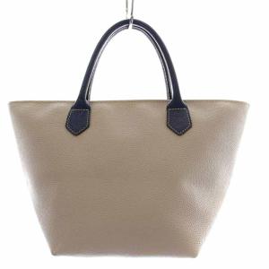 トートバッグ ハンドバッグ 舟形 バイカラー グレージュ ネイビー