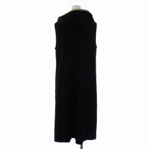 M'S GRACY 23SS フード付きロングジレ カメリアジップ ワンピース ノースリーブ 40 L 黒 ブラック