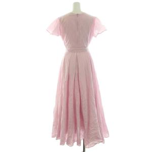 MARIHA マドモアゼルのドレス ワンピース フレア ギャザー ロング カシュクール リボン 半袖 38 M ピンク