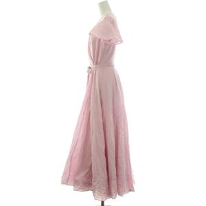 MARIHA マドモアゼルのドレス ワンピース フレア ギャザー ロング カシュクール リボン 半袖 38 M ピンク
