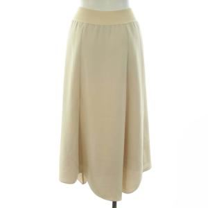 Theory 21SS フレアスカート ロング マキシ丈 アシメ シフォン P アイボリー