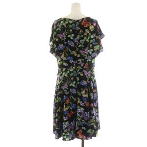 Diagram GRACE CONTINENTAL ワンピース ひざ丈 半袖 花柄 38 M マルチカラー ピンク 青 ブルー 黒 ブラック