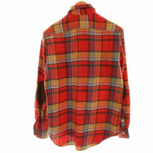 POLO RALPH LAUREN RELAXED FIT ネルシャツ カジュアルシャツ チェック エルボーパッチ 長袖 S 赤 レッド マスタード 紺 ネイビー