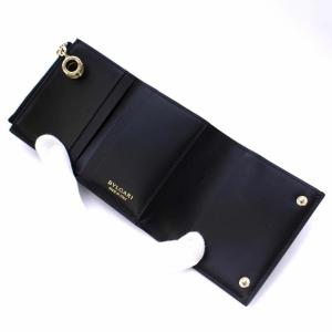 BVLGARI B-ZERO1 ビーゼロワン コンパクト ウォレット 三つ折り財布 レザー バイカラー アイボリー ブラック 黒