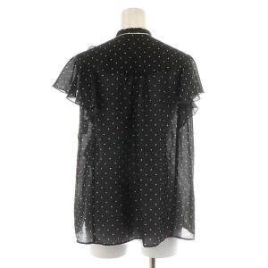 ANAYI 22AW シャツ ブラウス ドット柄 フレンチスリーブ 36 S 黒 ブラック 白 ホワイト