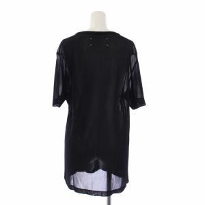 Martin Margiela 4 15SS ビッグポケット プルオーバー カットソー 半袖 オーバーサイズ シアー S 黒 ブラック S51GC0340