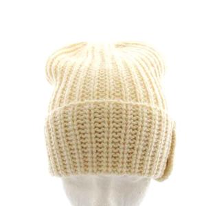 UGG australia ニット帽 ワッチキャップ 帽子 ワッペン ロゴ刺繍 ウール S アイボリー