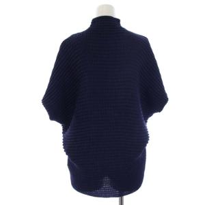 ISSEY MIYAKE ブラウス チュニック ハイネック ボックスプリーツ 変形 ドルマンスリーブ IM63FJ158 半袖 2 M 紺 ネイビー
