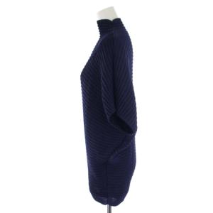 ISSEY MIYAKE ブラウス チュニック ハイネック ボックスプリーツ 変形 ドルマンスリーブ IM63FJ158 半袖 2 M 紺 ネイビー