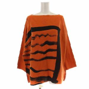 20SS A.POC INSIDE カットソー ボートネック 総柄 長袖 2 オレンジ