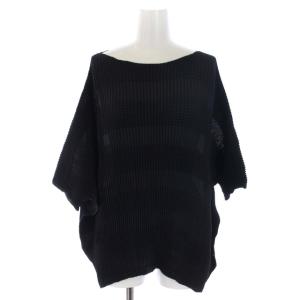 カットソー ブラウス ボックスプリーツ ボートネック ドルマンスリーブ IM43FJ142 半袖 2 M 黒 ブラック
