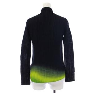 ISSEY MIYAKE IF92FJ229 FETE カットソー ボックスプリーツ ハイネック 長袖 2 ブラック グリーン
