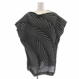 IM61FJ011 カットソー 3Dスチーム プリーツ 変形 フレンチスリーブ 2 グレー