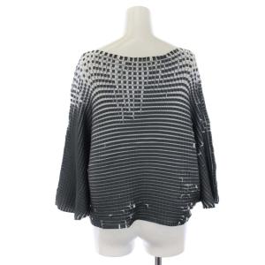 ISSEY MIYAKE カットソー ボックスプリーツ ドルマンスリーブ IM31FJ619 七分袖 2 M 深緑 ホワイト