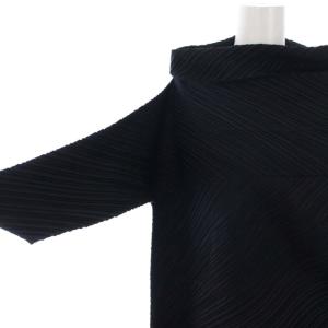ISSEY MIYAKE ブラウス プルオーバー ハイネック アシメ 七分袖  M ブラック