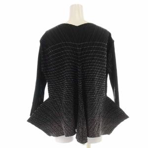 ISSEY MIYAKE 18AW IM84FJ618 カットソー プリーツ 変形 ボーダー M ブラック