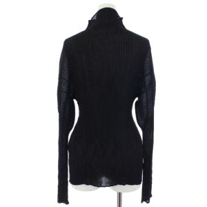 ISSEY MIYAKE カットソー プリーツ ハイネック IM63-FJ926 長袖 M 黒 ブラック