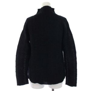 ISSEY MIYAKE カットソー ボックスプリーツ ハイネック ツイード IM33FJ103 長袖 2 M 黒 ブラック
