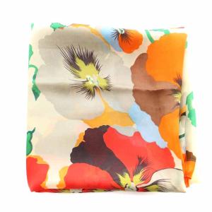 KENZO スカーフ シルク 花柄 オレンジ