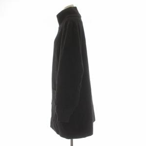 agnes b. 中綿コート ロング ハイネック ジップアップ リブニット ウール カシミヤ混 チャコールグレー