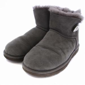 UGG australia Mini Bailey Button Bling ムートンブーツ ショートブーツ スエード US6 23cm グレー 1003889