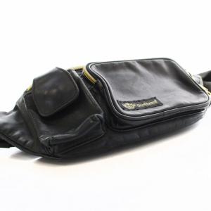 Orobianco ボディバッグ ウエストバック レザー 黒 ブラック