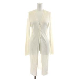 21SS RN KNIT LONG CARDI RIB カーディガン ロング丈 S 白 ホワイト