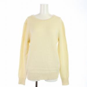 SALOMINA ニット セーター 長袖 クルーネック カシミヤ リボン L アイボリー