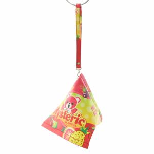 ジュースパックトライアングル JUICE PACK TRIANGLE ポーチ テトラポーチ ハンドバッグ フェイクレザー フルーツ柄