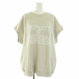 アントウィッシュ裏毛ラグランノースリーブプルオーバー スウェット クルーネック ロゴプリント ONE SIZE ライトベージュ