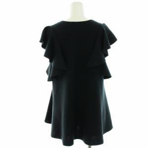 ANAYI 22SS ラッフルニット カットソー フレンチスリーブ フリル 38 M 黒 ブラック 102218-16-560-95-380