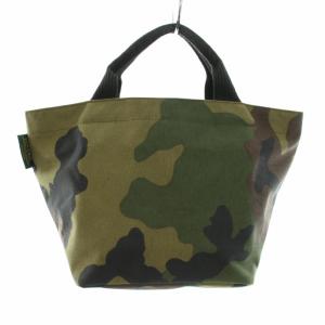 Hervé Chapelier トートバッグ ハンドバッグ 舟形 キャンバス カモフラ柄 迷彩柄 M カーキ 黒 ブラック 1027W