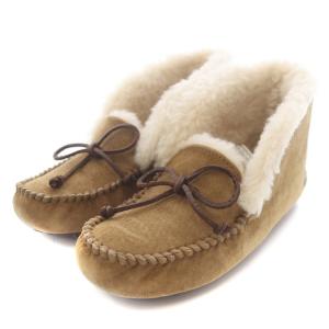 UGG australia アレーナ ALENA モカシン スリッポン ムートン フラット リボン スエード US5 22cm ベージュ 1004806