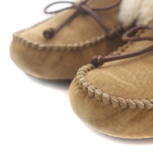 UGG australia アレーナ ALENA モカシン スリッポン ムートン フラット リボン スエード US5 22cm ベージュ 1004806