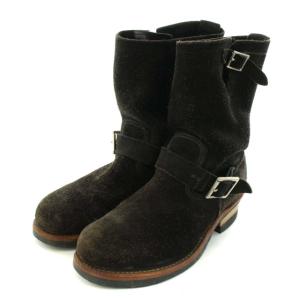 RED WING エンジニアブーツ ミドルブーツ スエード ベルト 8274 靴 シューズ US8 26cm ダークブラウン