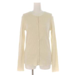 21SS リブニット カーディガン クルーネック S 白 ホワイト