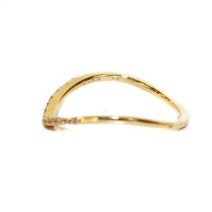 agete ハーフエタニティリング ダイヤモンド 0.06ct K18 11号 イエローゴールド